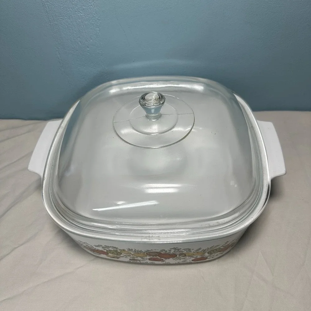 Vintage Corning Ware Spice of Life 4 Quart Casserole Dish A-48-B Lid P-12-C